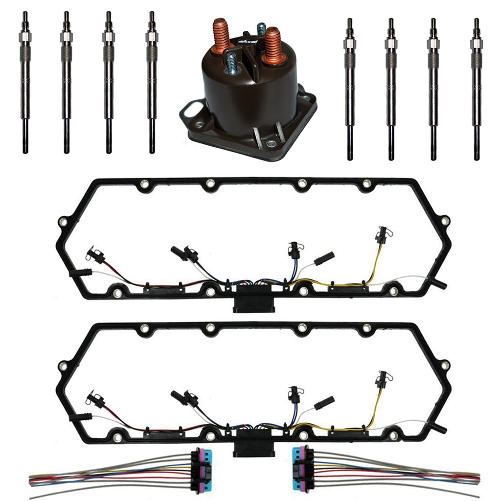 1998-2003 FORD 7.3L POWERSTROKE VALVE COVER GASKETS WITH HARNESS GLOW PLUG CONTROLLER & GLOW PLUG SET